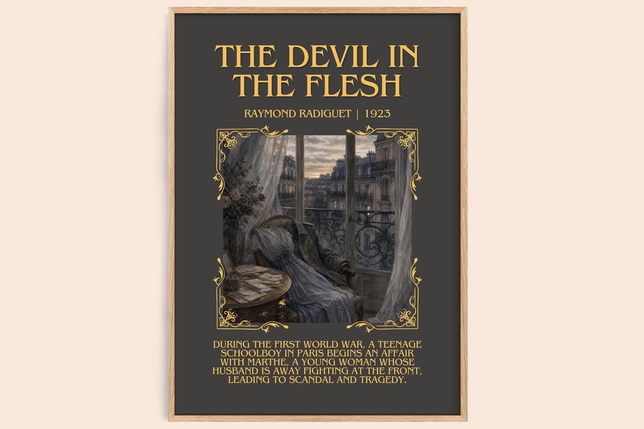 The Devil in the Flesh Minimalist Book Poster by Raymond Radiguet