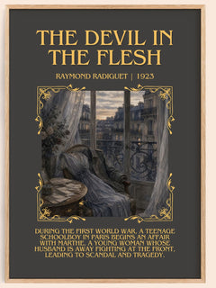The Devil in the Flesh Minimalist Book Poster by Raymond Radiguet – book poster