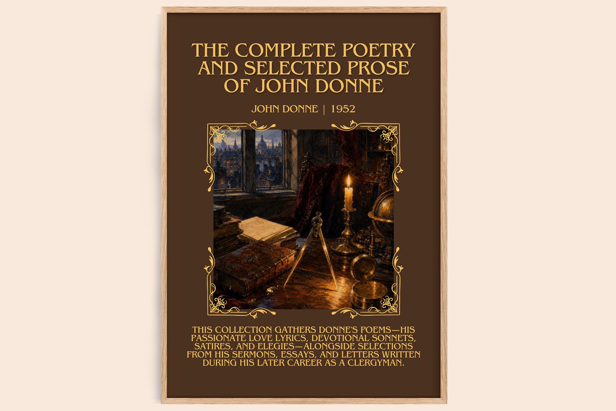 The Complete Poetry and Selected Prose of John Donne Minimalist Book Poster by John Donne