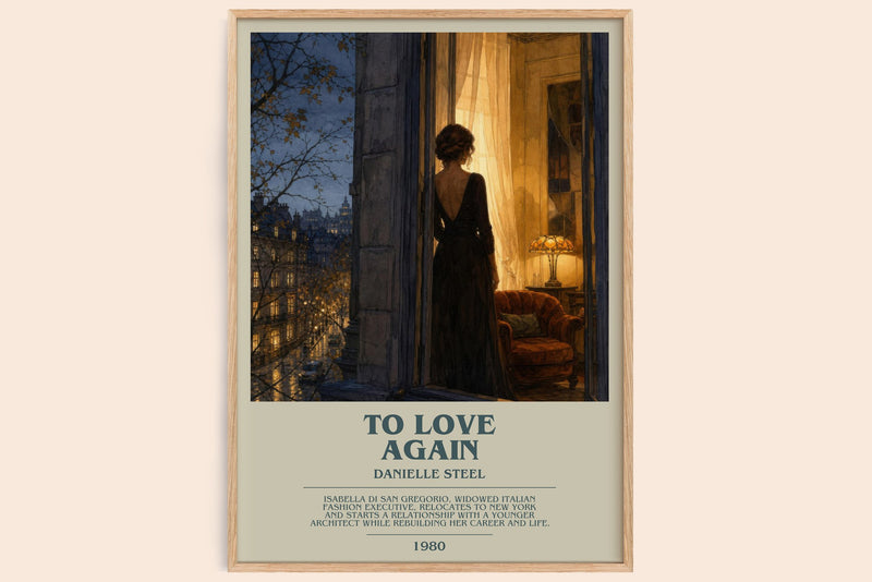 To Love Again bookish book poster by Danielle Steel – framed literary art print