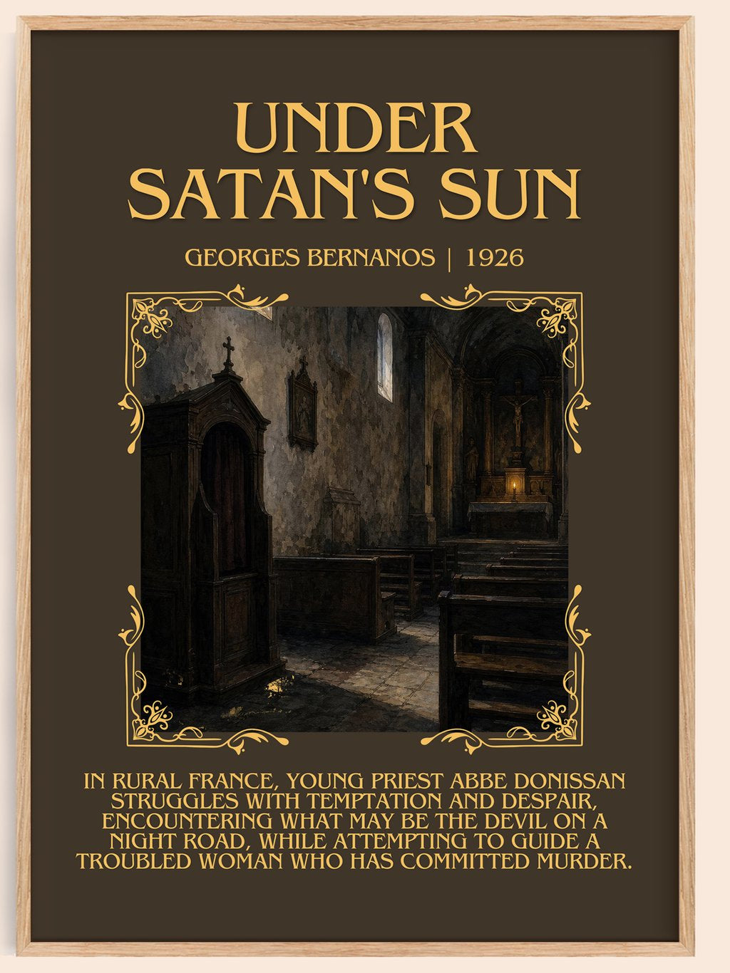 Under Satan's Sun Minimalist Book Poster by Georges Bernanos – book poster
