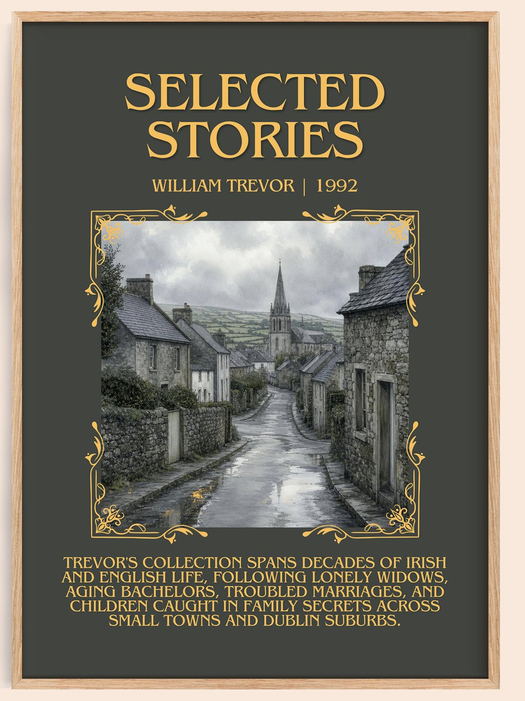 Selected Stories Minimalist Book Poster by William Trevor – book poster