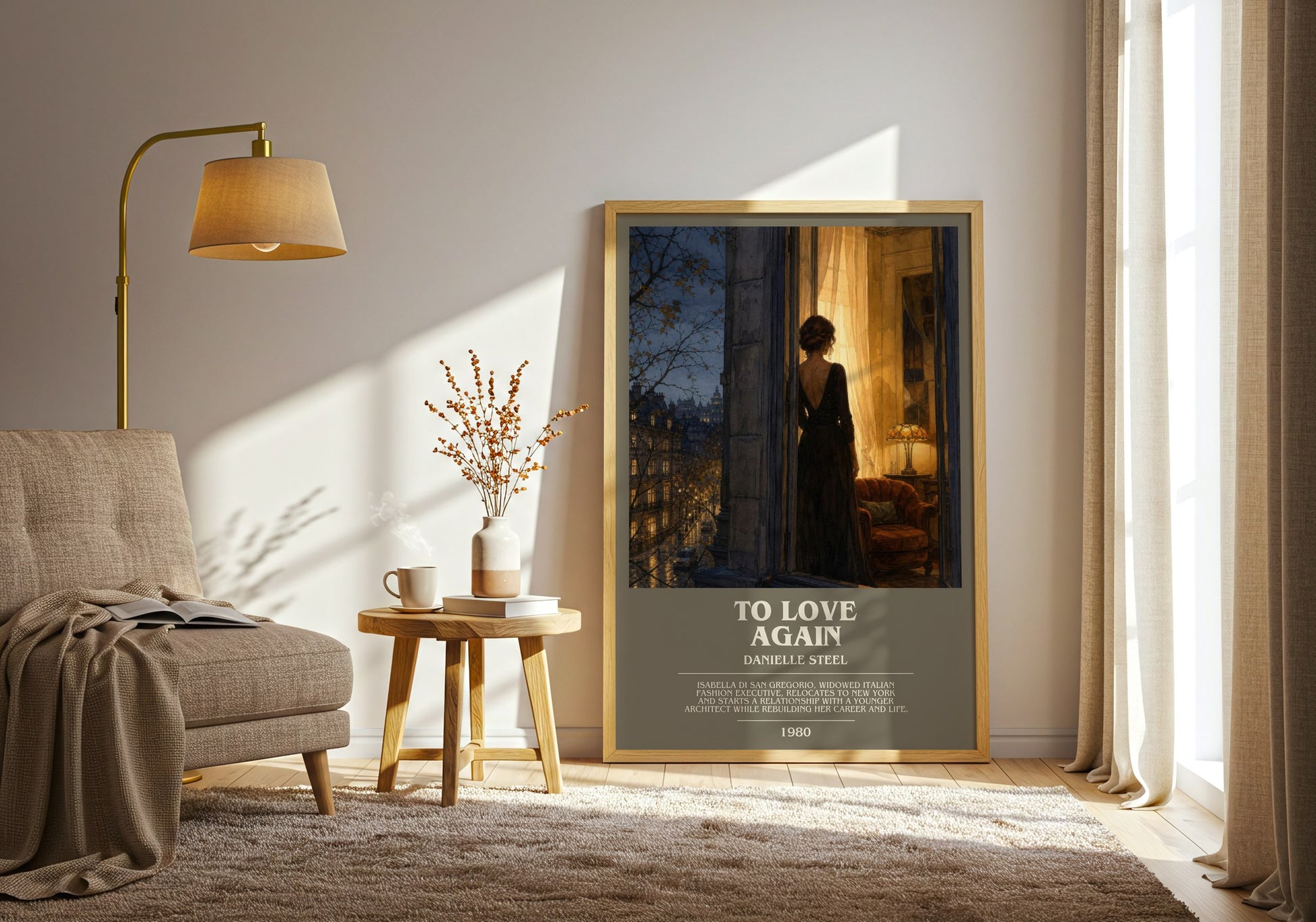 To Love Again bookish print on bookshelf – Danielle Steel fan gift