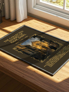 Collected Stories of Isaac Babel Minimalist Book Poster by Isaac Babel – print on a sunlit desk