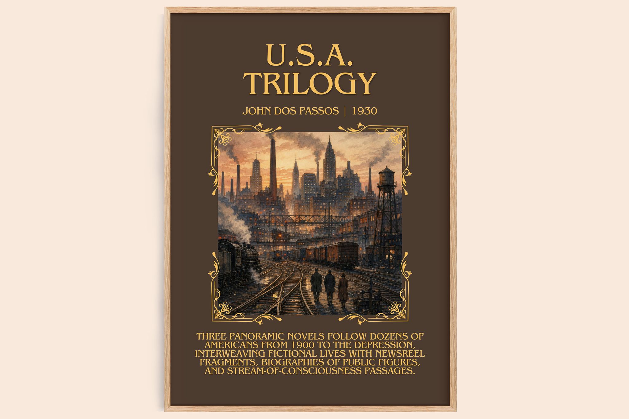 U.S.A. Trilogy Minimalist Book Poster by John Dos Passos
