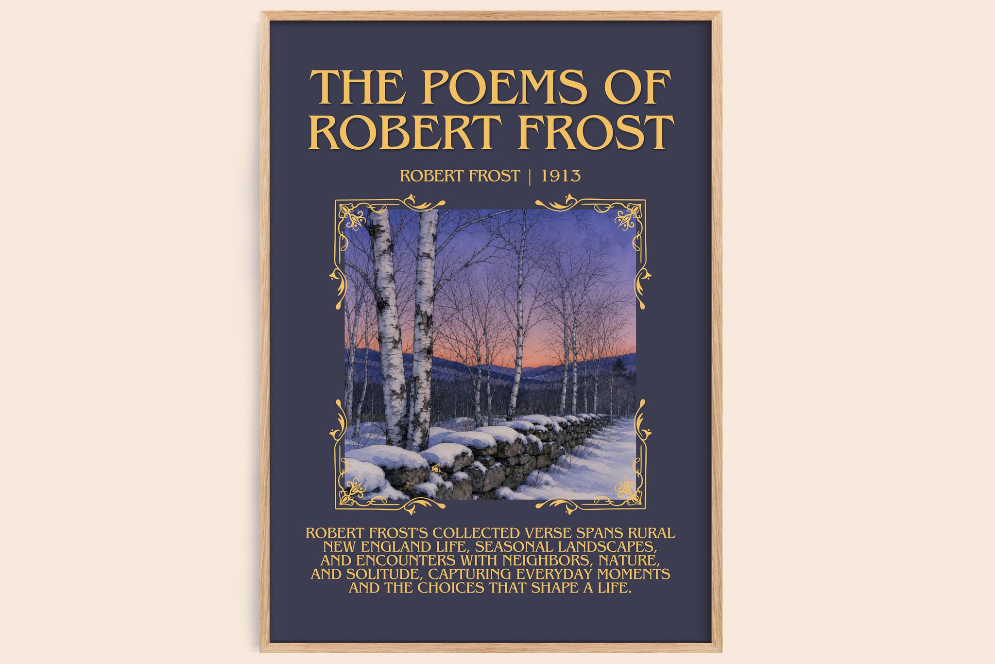 The Poems of Robert Frost Minimalist Book Poster by Robert Frost