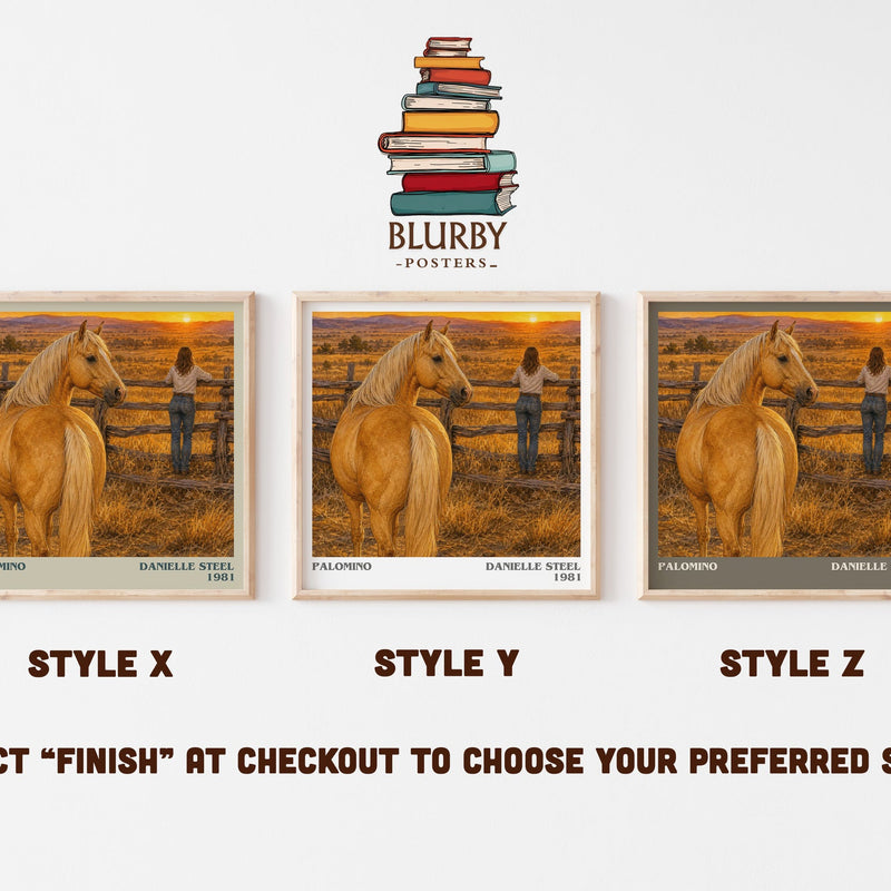 Palomino literary print in frame leaning in hallway – romance wall art