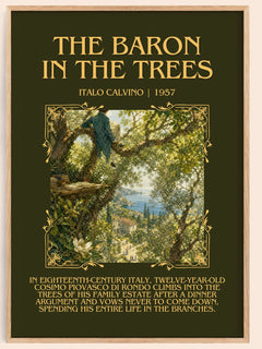 The Baron in the Trees Minimalist Book Poster by Italo Calvino – book poster