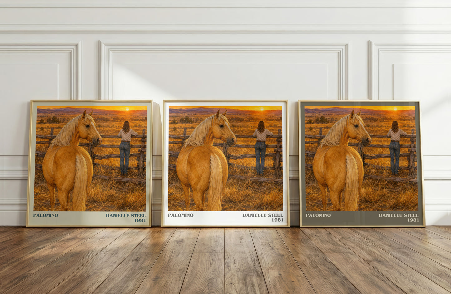 Palomino literary art print colour and style options – Danielle Steel book art