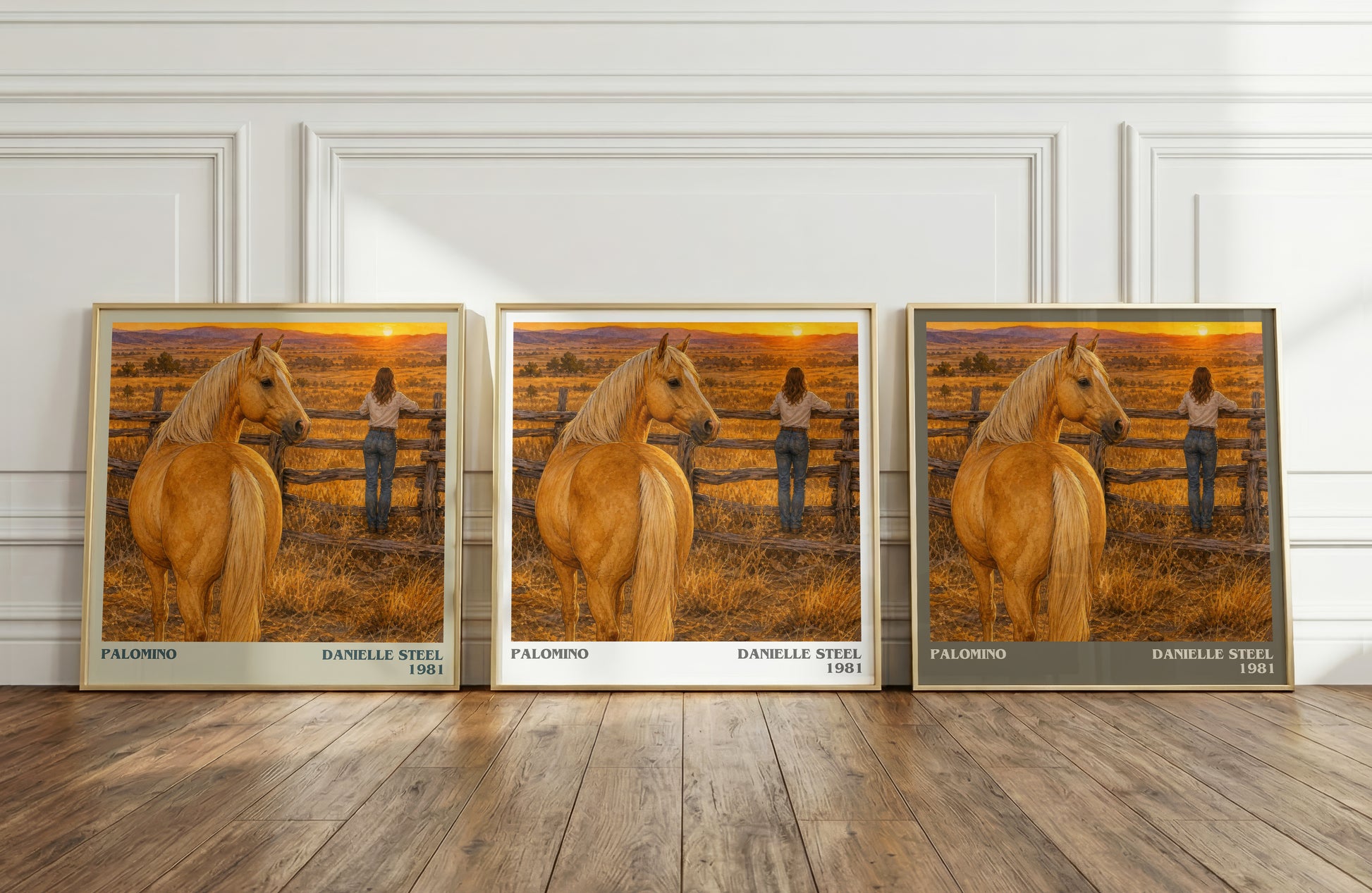 Palomino literary art print colour and style options – Danielle Steel book art
