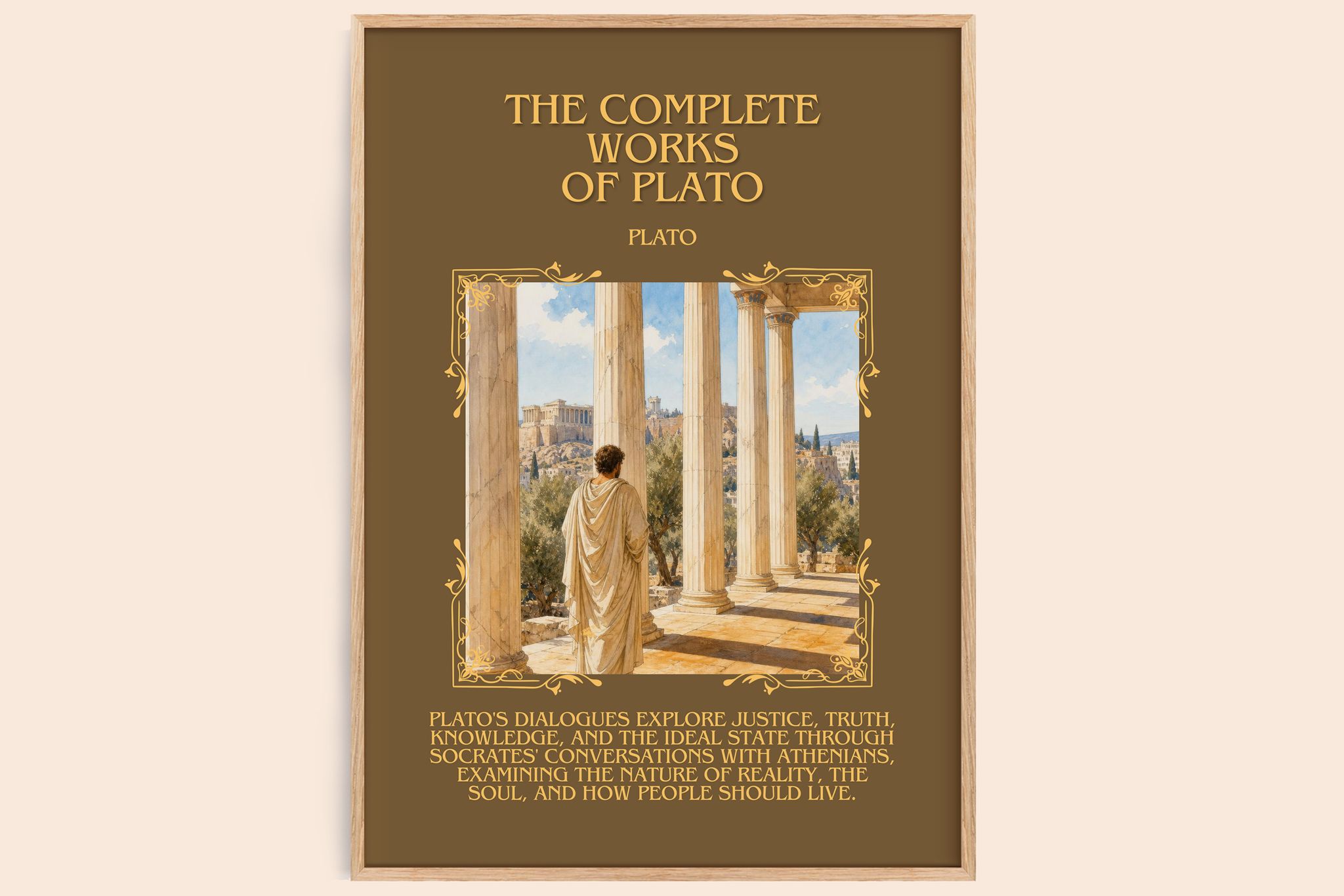 The Complete Works of Plato Minimalist Book Poster by Plato