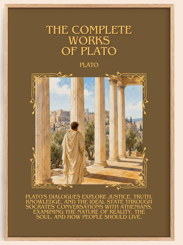 The Complete Works of Plato Minimalist Book Poster by Plato – book poster