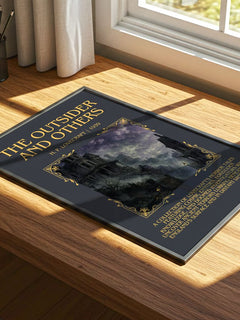 The Outsider And Others Minimalist Book Poster by H. P. Lovecraft – print on a sunlit desk