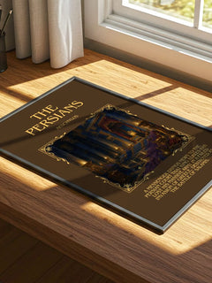 The Persians Minimalist Book Poster by Aeschylus – print on a sunlit desk