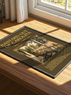 Bastard Out of Carolina Minimalist Book Poster by Dorothy Allison – print on a sunlit desk