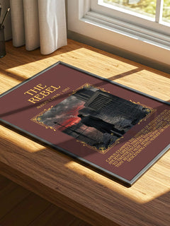 The Rebel Minimalist Book Poster by Albert Camus – print on a sunlit desk