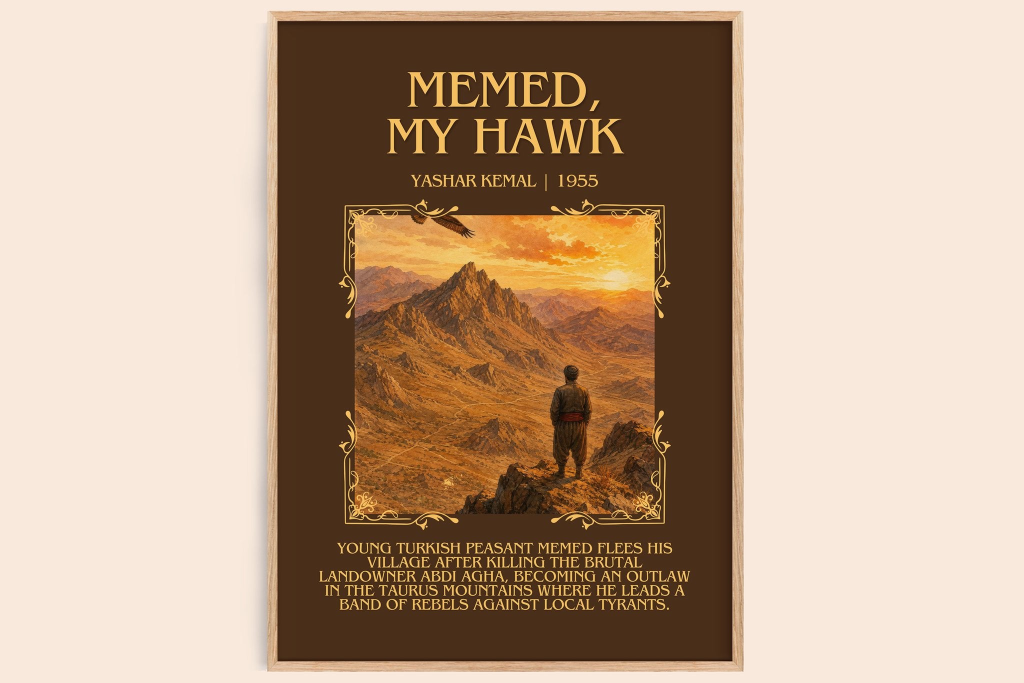 Memed, My Hawk Minimalist Book Poster by Yashar Kemal