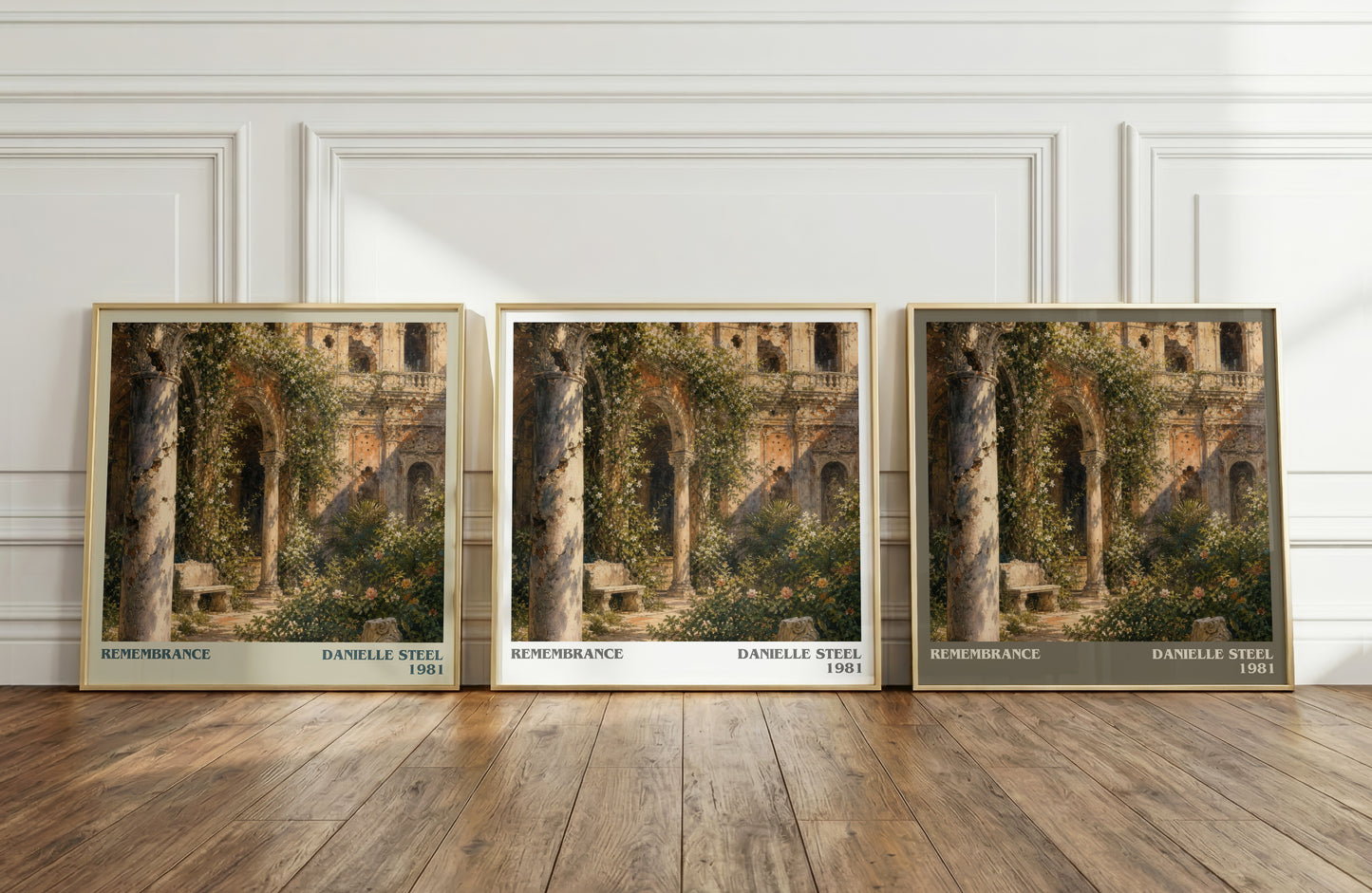 Remembrance literary art print colour and style options – Danielle Steel book art