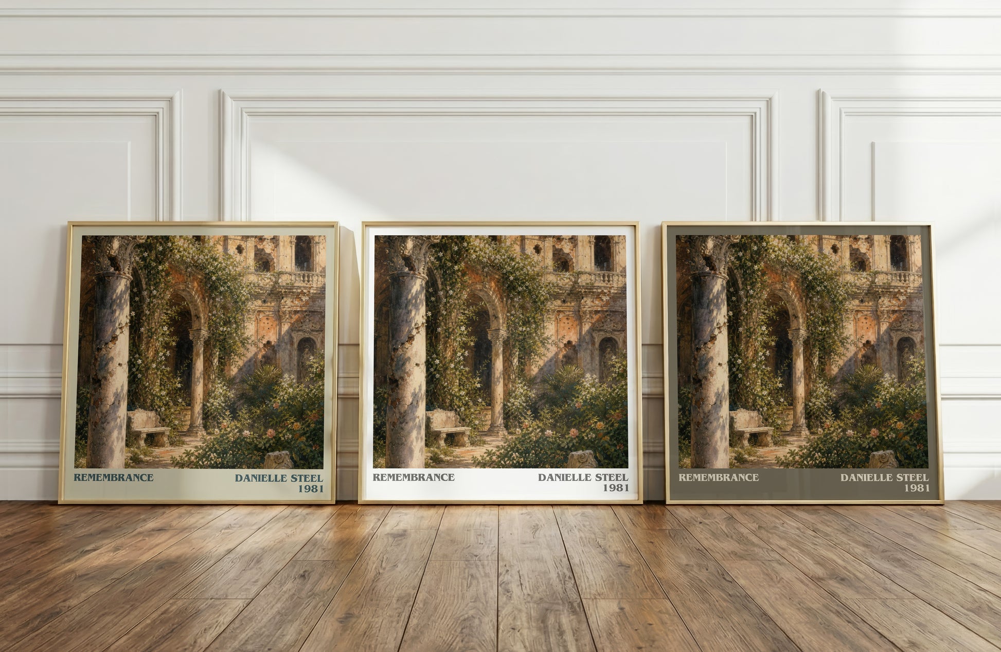 Remembrance literary art print colour and style options – Danielle Steel book art