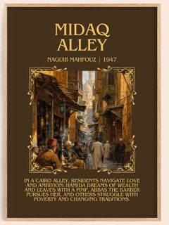 Midaq Alley Minimalist Book Poster by Naguib Mahfouz – book poster