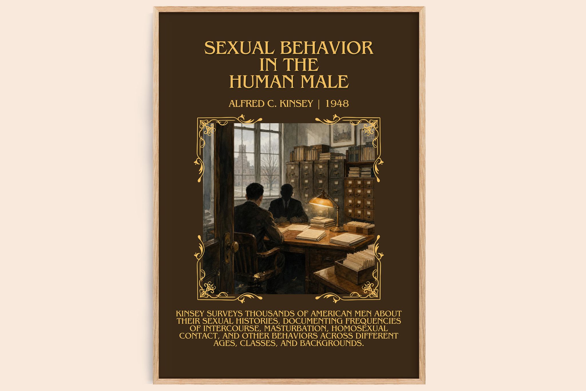 Sexual Behavior in the Human Male Minimalist Book Poster by A. Kinsey
