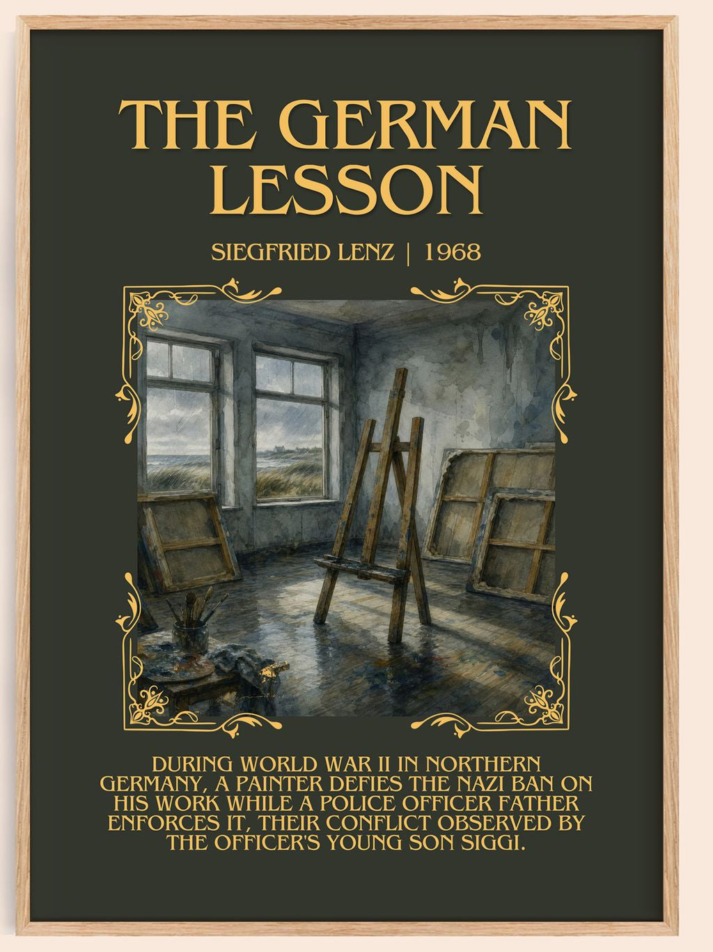 The German Lesson Minimalist Book Poster by Siegfried Lenz – book poster