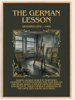 The German Lesson Minimalist Book Poster by Siegfried Lenz – book poster