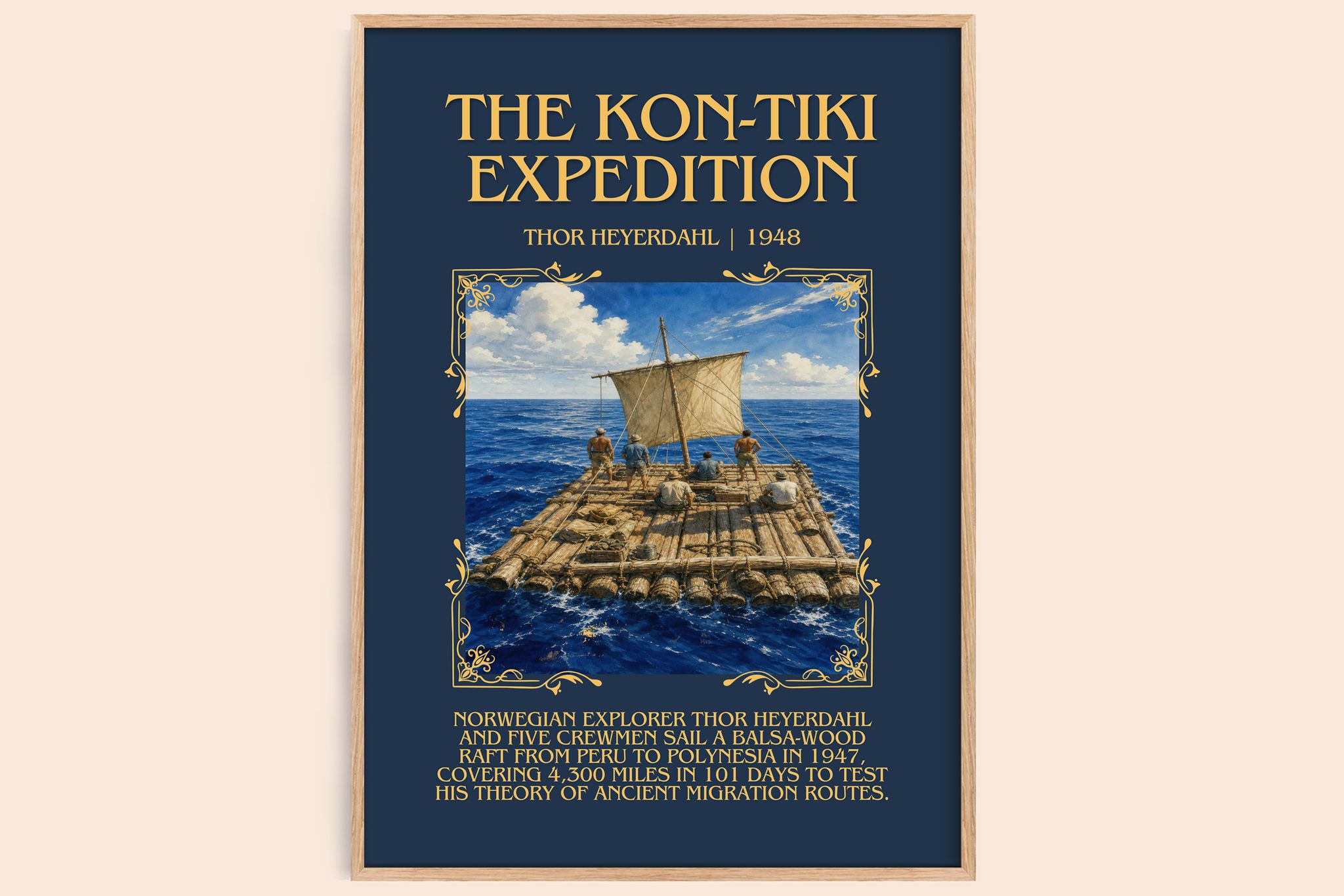 The Kon-Tiki Expedition Minimalist Book Poster by Thor Heyerdahl