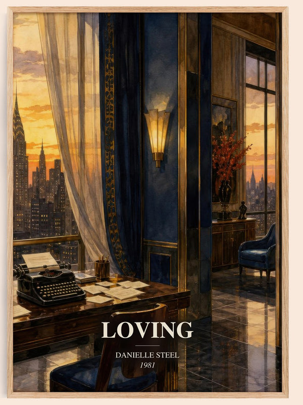 Loving watercolour book poster by Danielle Steel – framed literary art print