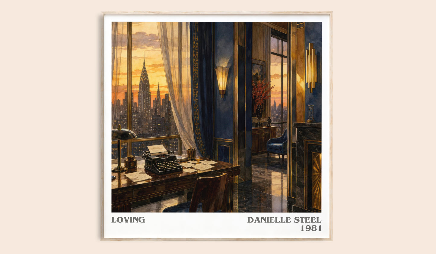 Loving literary book poster by Danielle Steel – framed literary art print