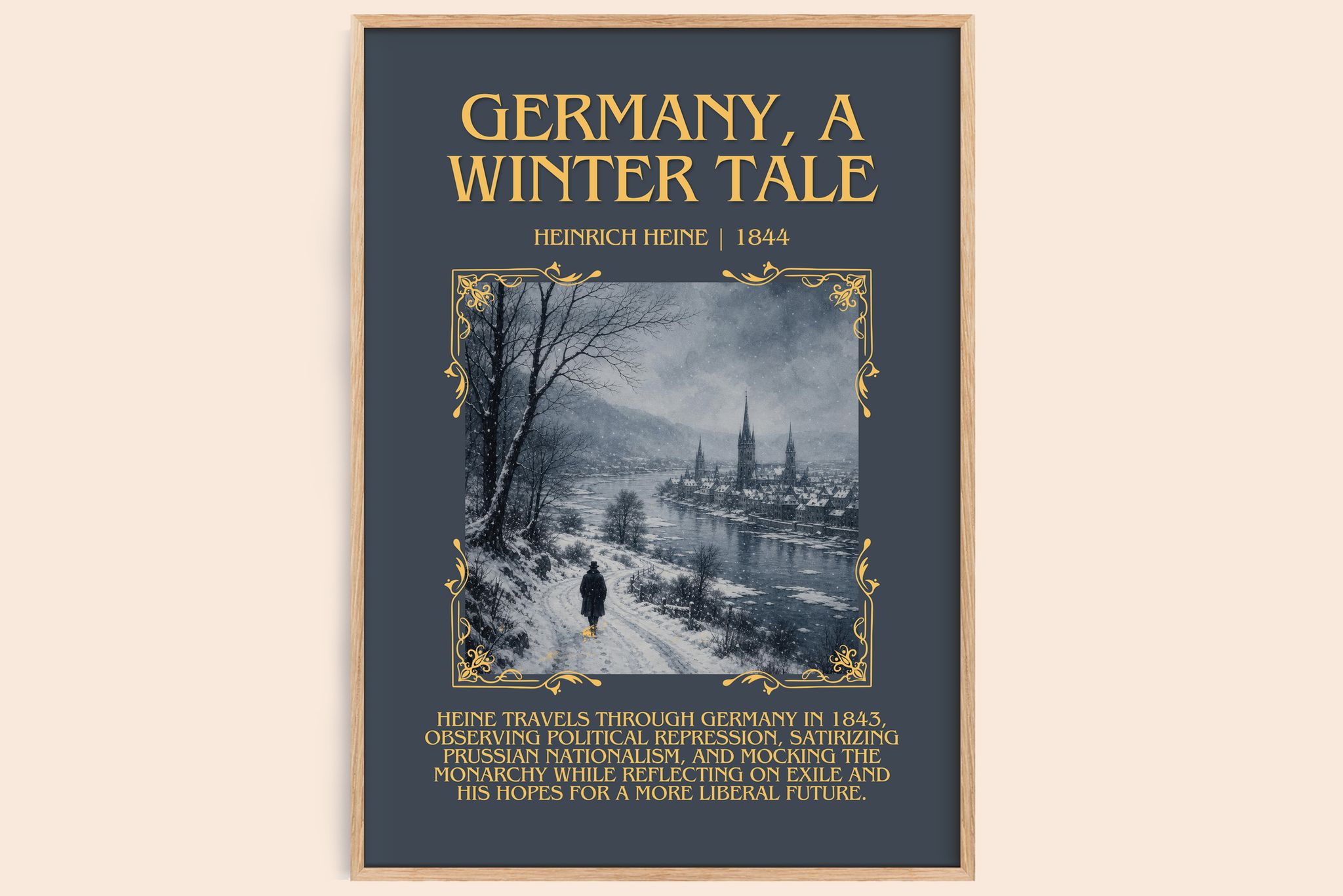 Germany, a Winter Tale Minimalist Book Poster by Heinrich Heine