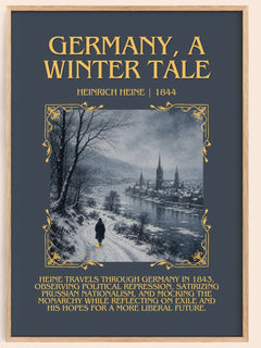 Germany, a Winter Tale Minimalist Book Poster by Heinrich Heine – book poster