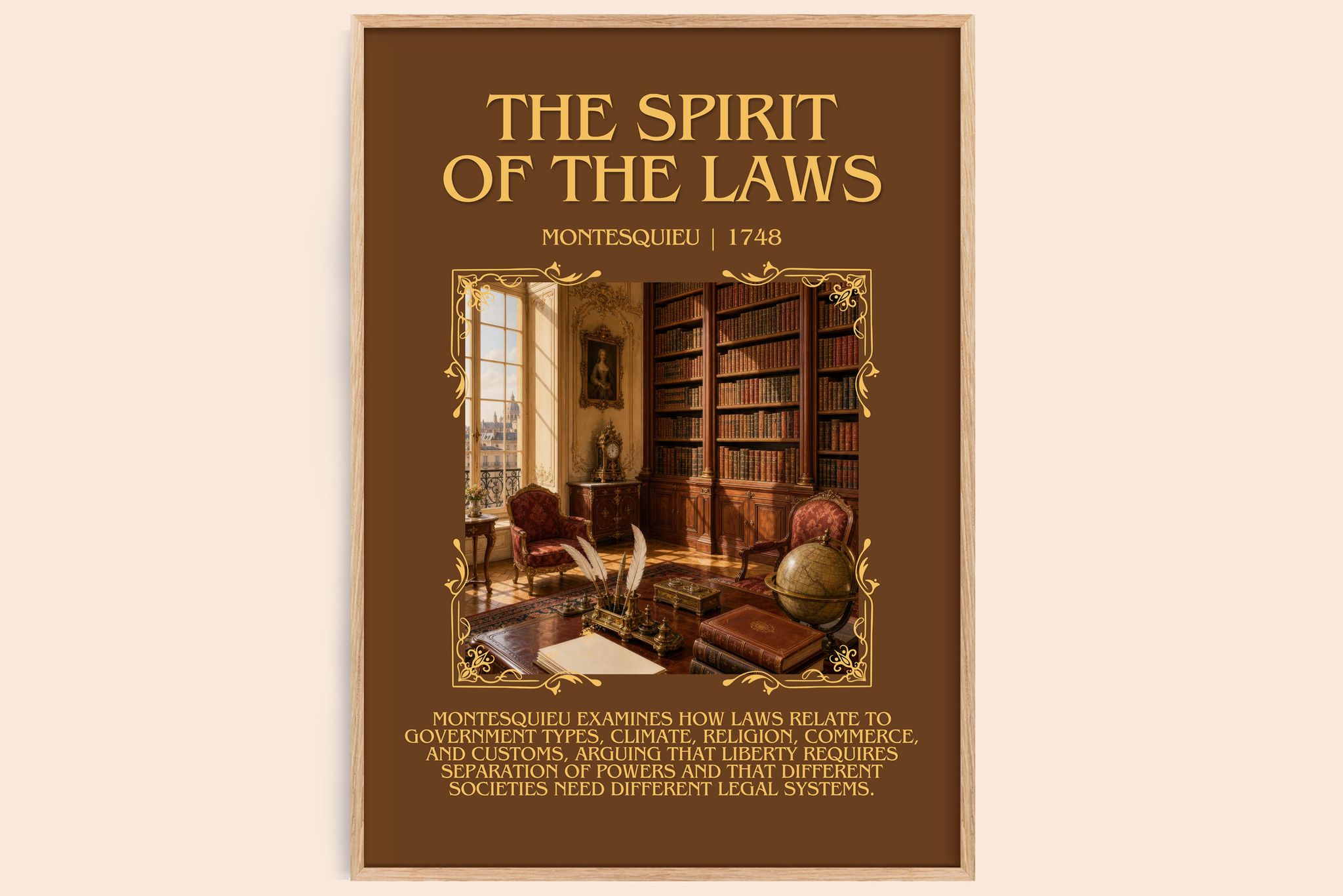 The Spirit Of The Laws Minimalist Book Poster by Montesquieu