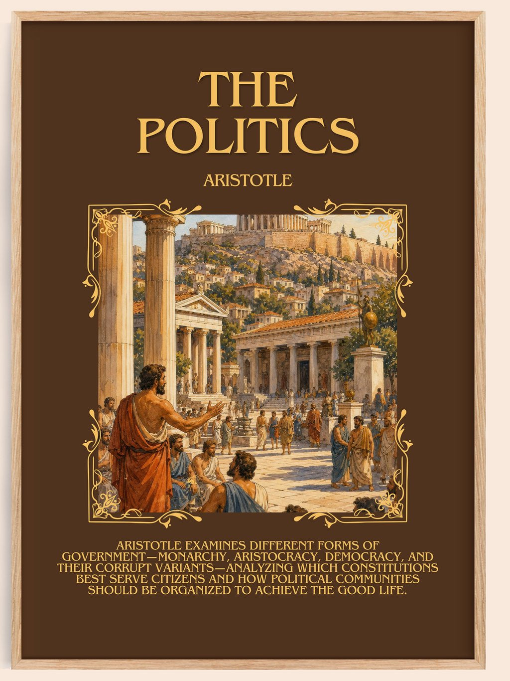 The Politics Minimalist Book Poster by Aristotle – book poster