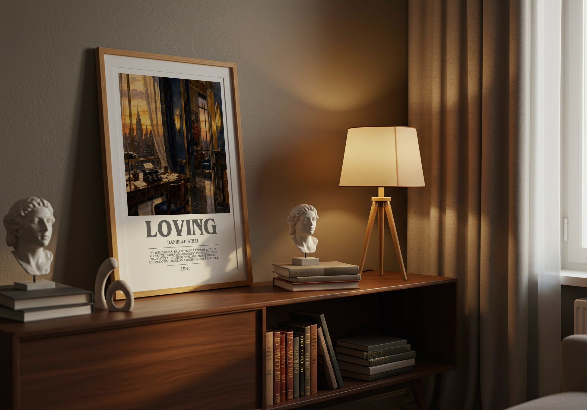 Loving bookish book poster framed on wall – romance wall art