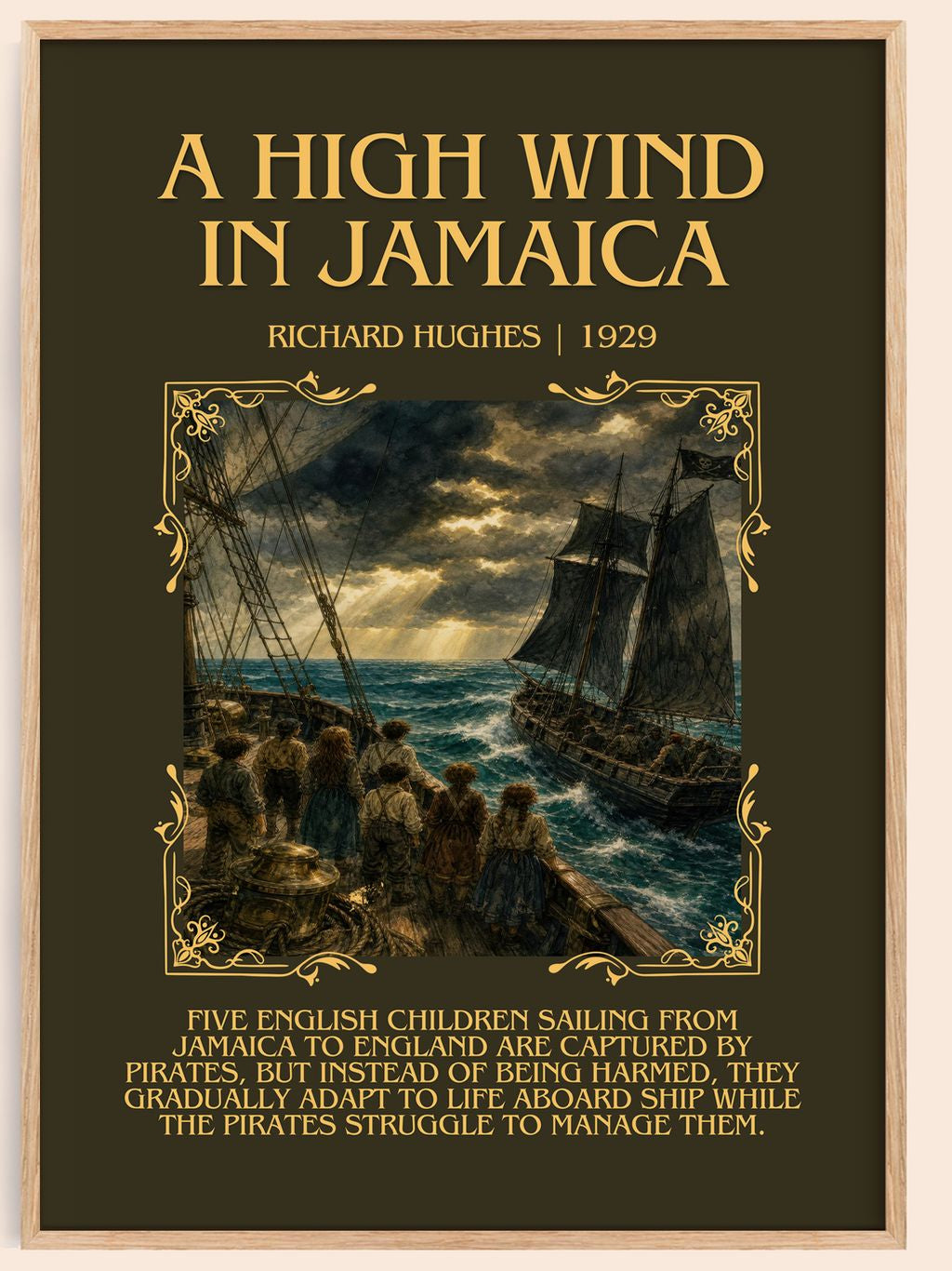 A High Wind in Jamaica Minimalist Book Poster by Richard Hughes – book poster