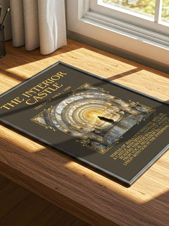 The Interior Castle Minimalist Book Poster by Teresa of Avila – print on a sunlit desk