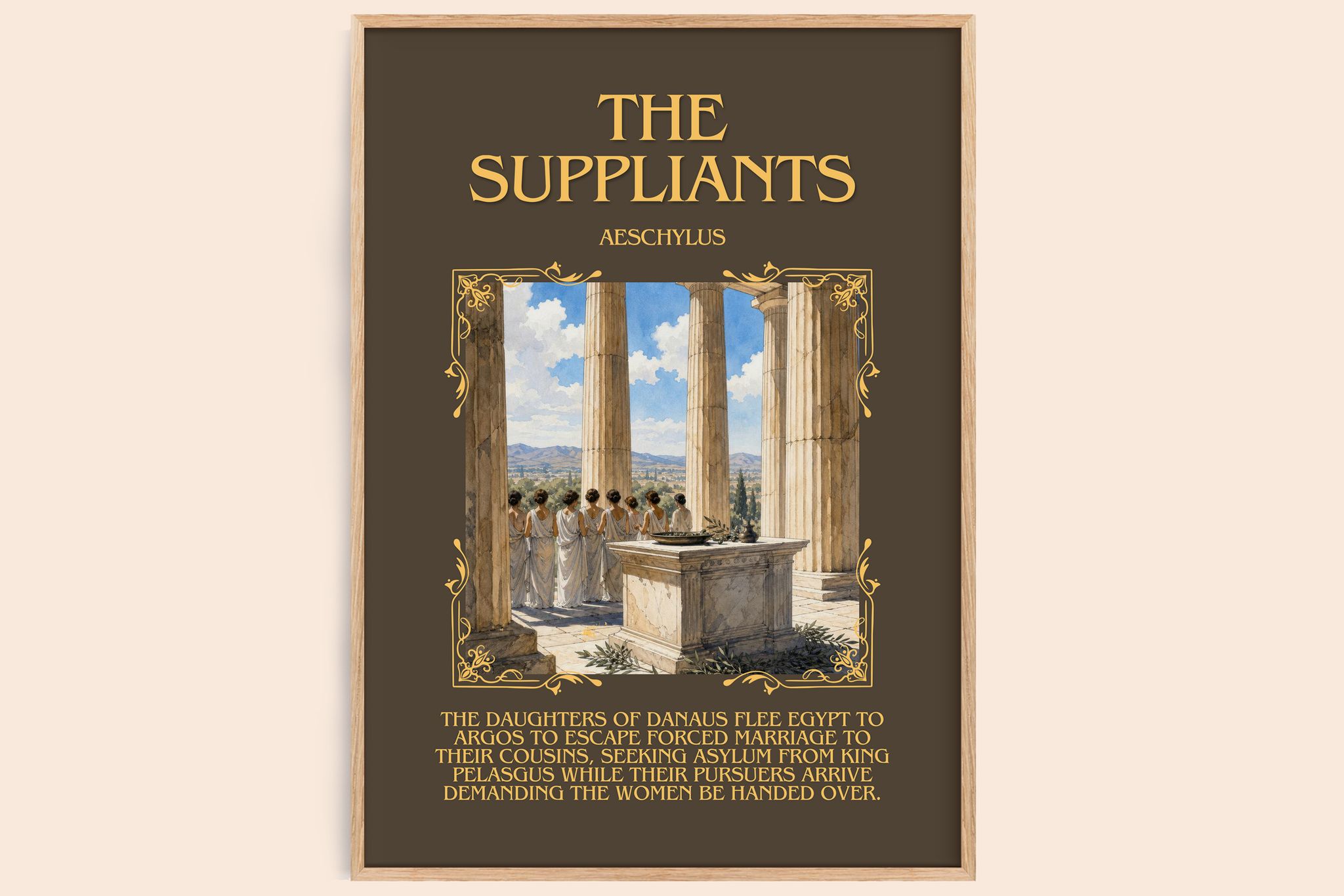 The Suppliants Minimalist Book Poster by Aeschylus