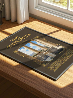The Suppliants Minimalist Book Poster by Aeschylus – print on a sunlit desk