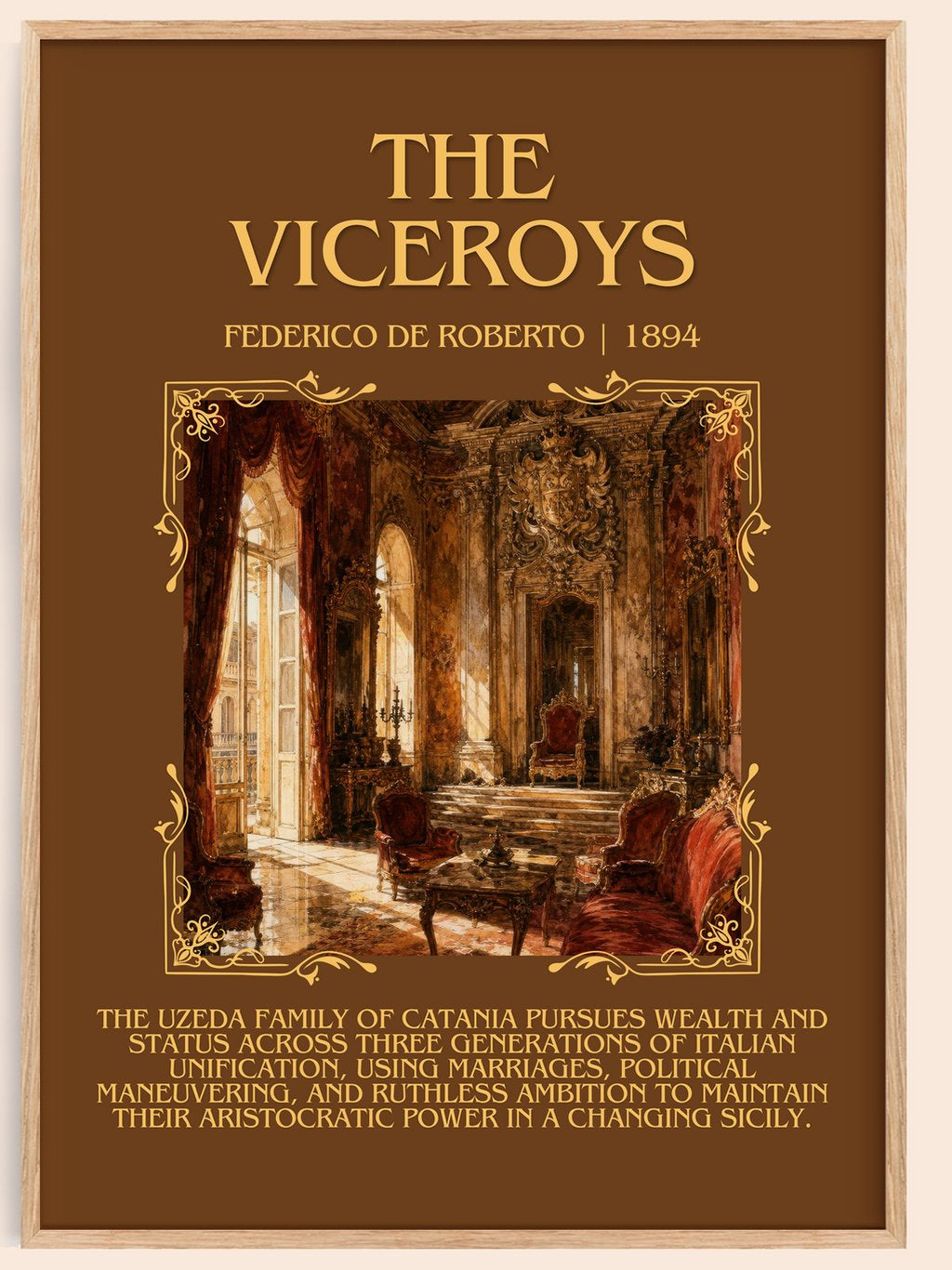 The Viceroys Minimalist Book Poster by Federico De Roberto – book poster