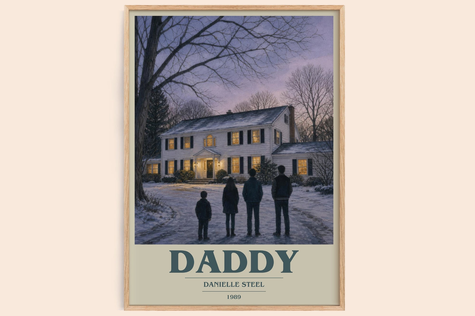 Daddy book cover book poster by Danielle Steel – framed literary art print