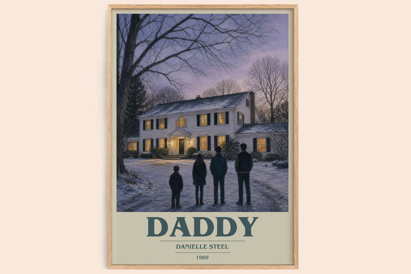 Daddy book cover book poster by Danielle Steel – framed literary art print