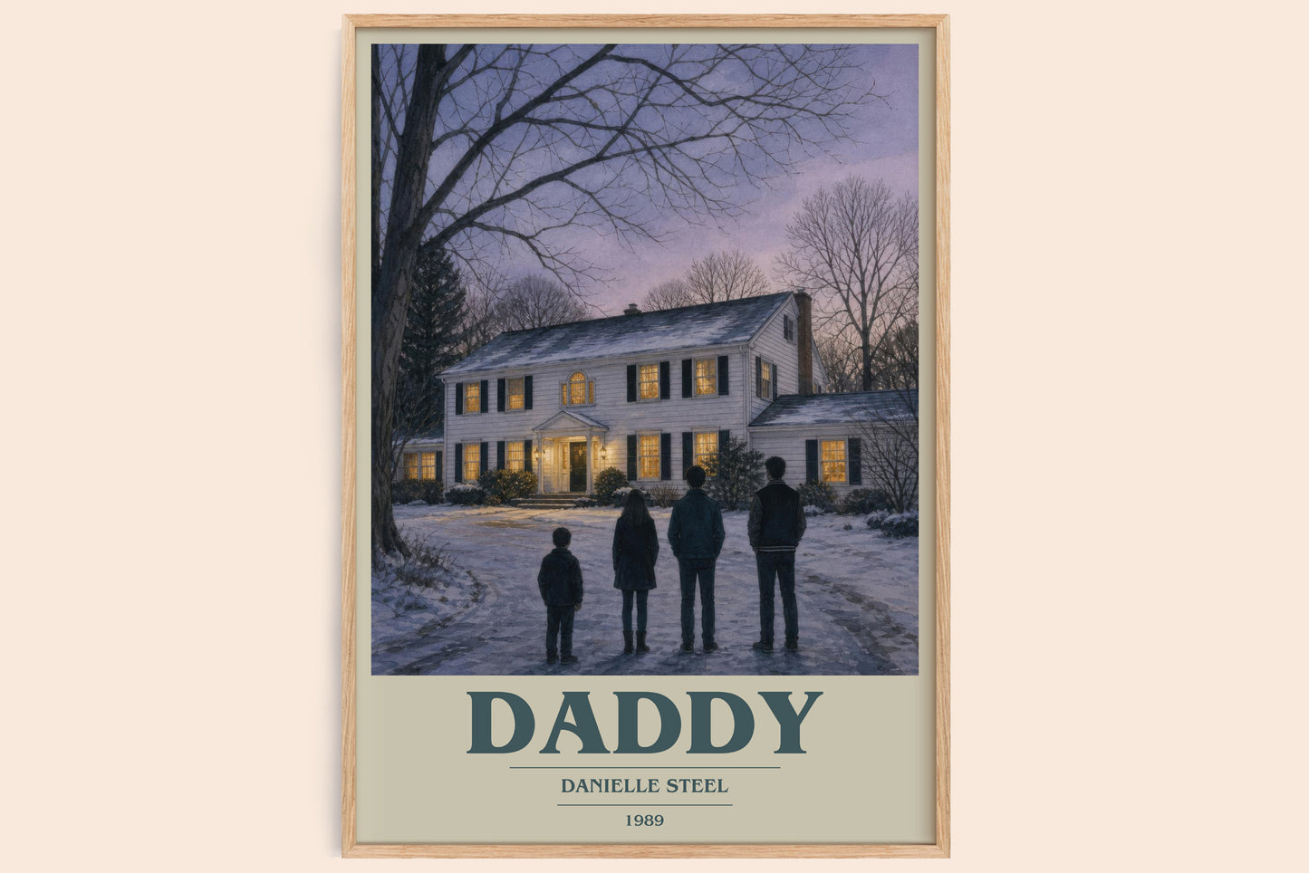 Daddy book cover book poster by Danielle Steel – framed literary art print