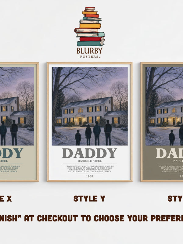 Daddy bookish print in frame leaning in hallway – contemporary fiction wall art