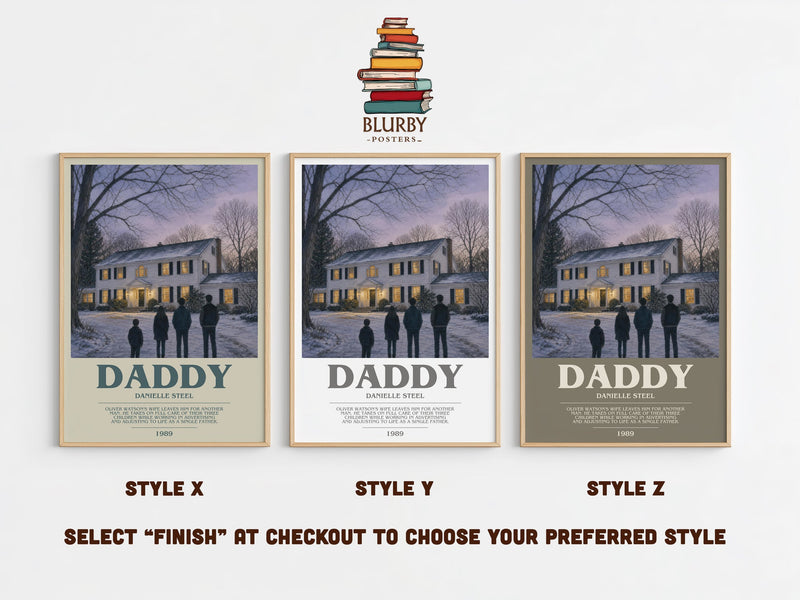 Daddy bookish print in frame leaning in hallway – contemporary fiction wall art
