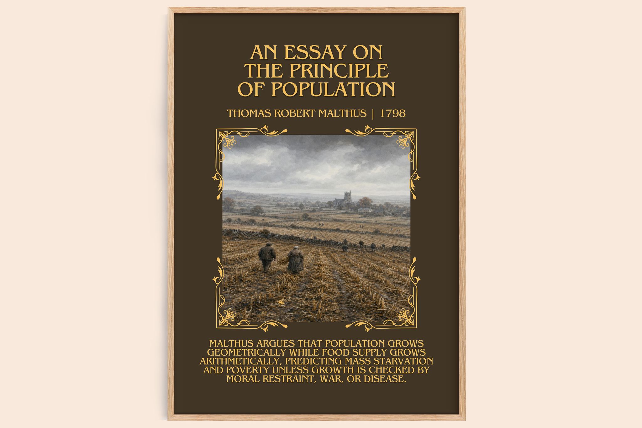 An Essay on the Principle of Population Minimalist Book Poster by Thomas Robert Malthus
