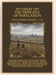 An Essay on the Principle of Population Minimalist Book Poster by Thomas Robert Malthus – book poster