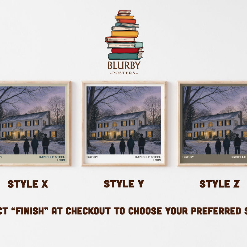 Daddy literary print in frame leaning in hallway – contemporary fiction wall art