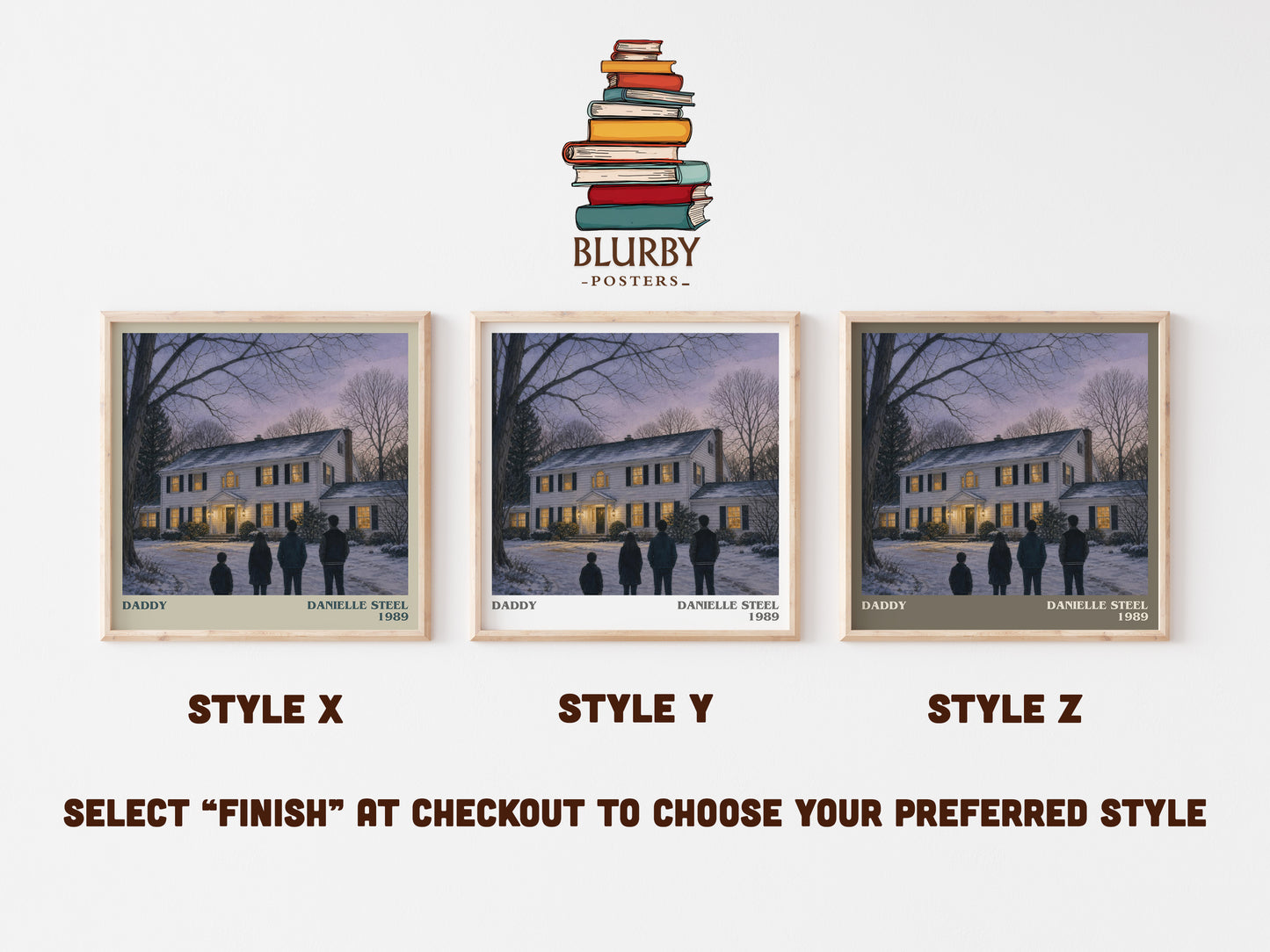 Daddy literary print in frame leaning in hallway – contemporary fiction wall art