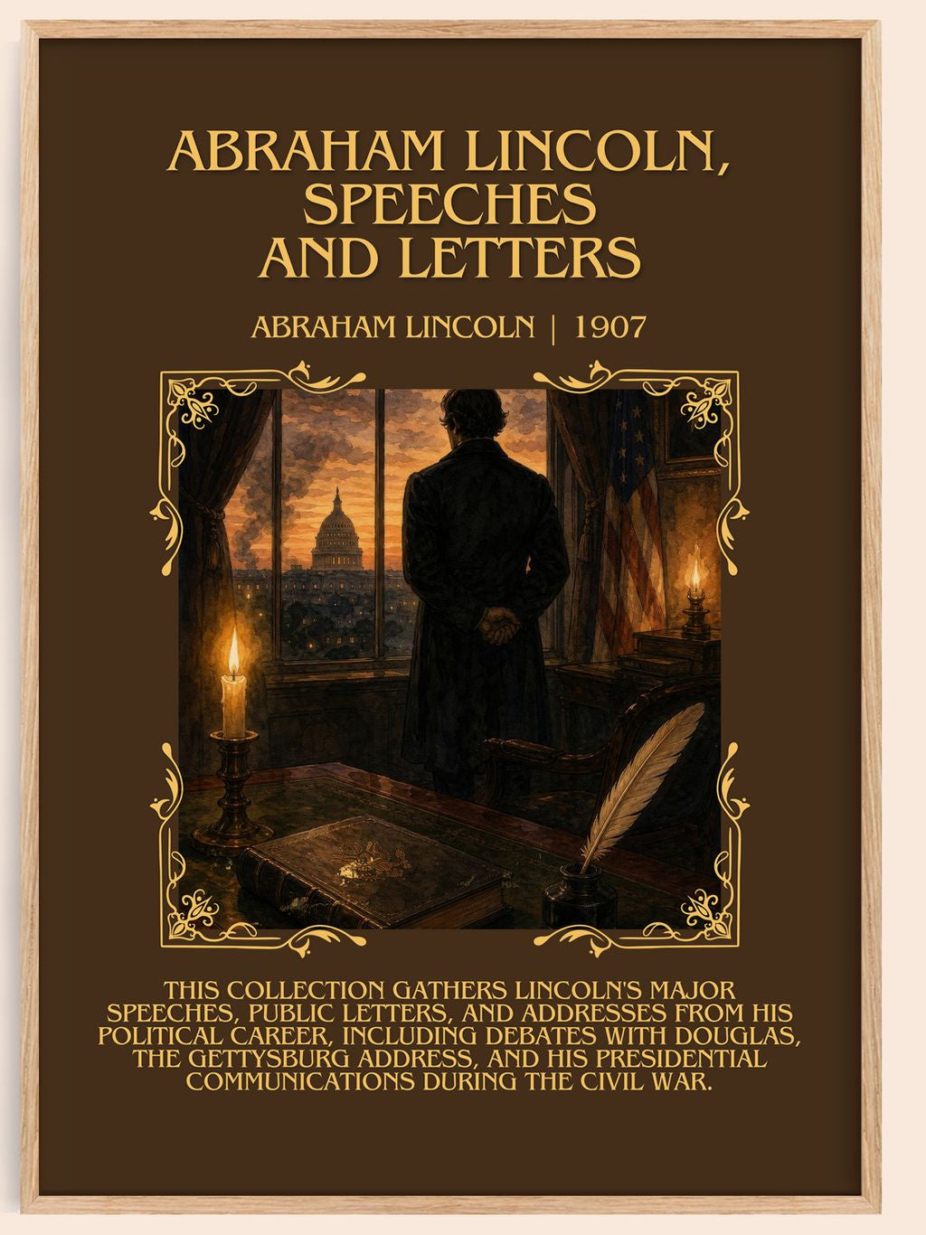 Abraham Lincoln, Speeches And Letters Minimalist Book Poster by Abraham Lincoln – book poster